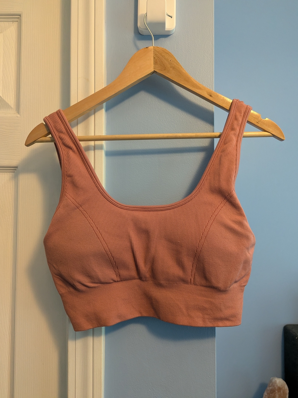 90 Degree By Reflex Ribbed Sports Bra - Dusty Rose